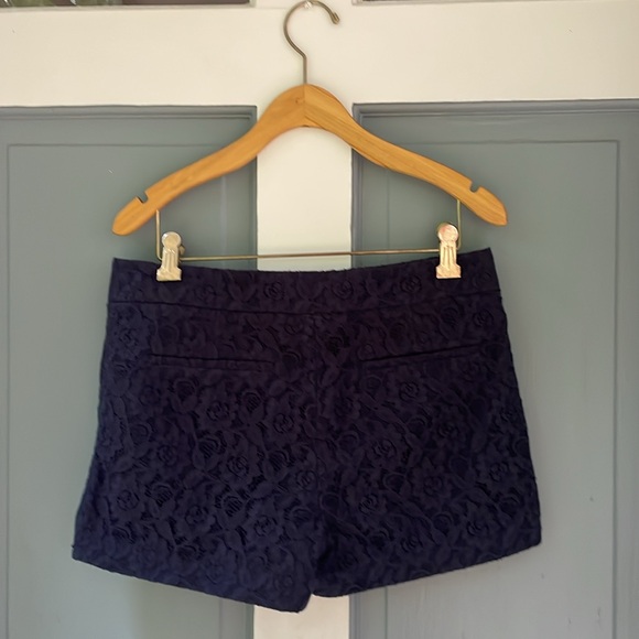Flower Lace Navy Shorts - Picture 2 of 5